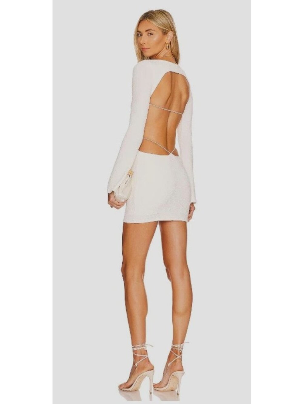 EUC $198 Camila Coelho Elena Mini Dress open back ivory size xs